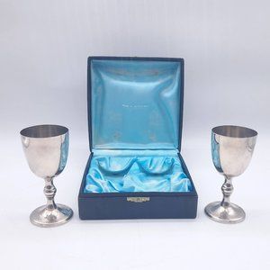 Pair of Boxed Silverplated Wine Chalices